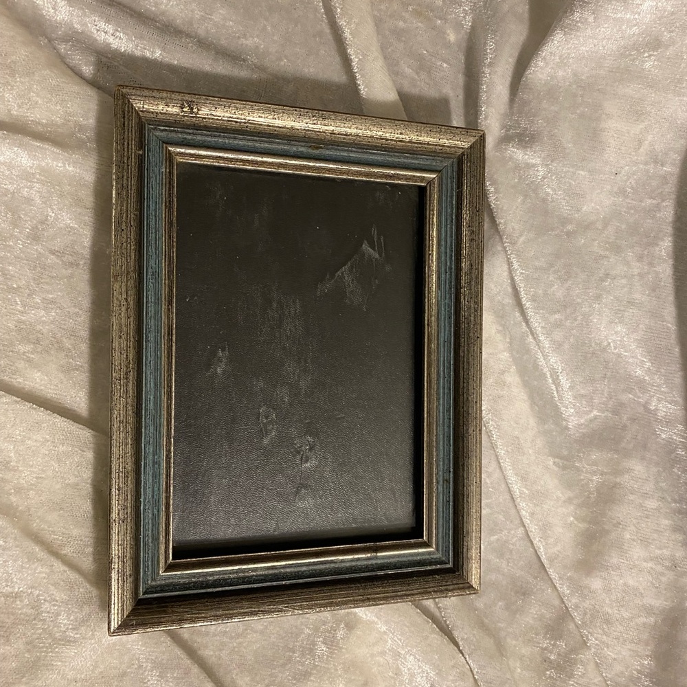 Elegant Silver and Blue Picture Frame